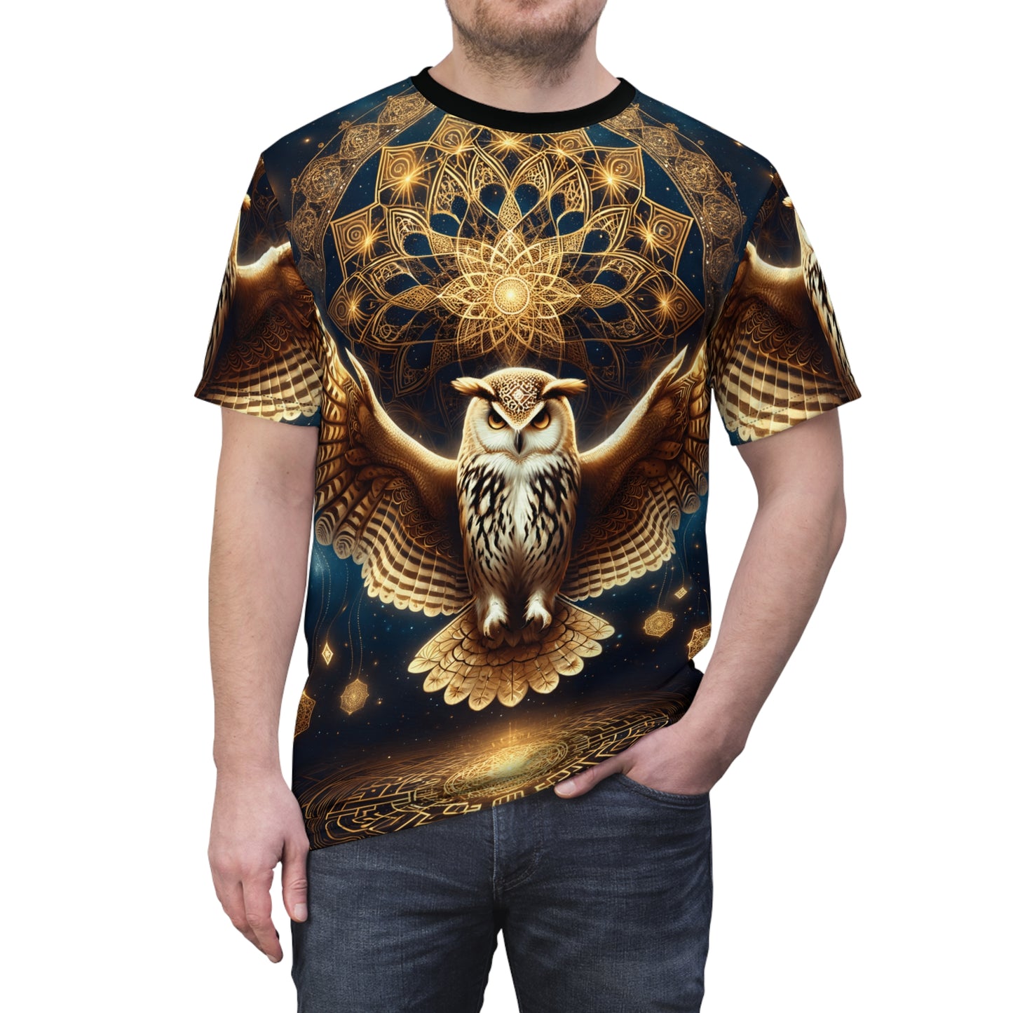 GOLDEN OWL | UNISEX AOP T-SHIRT