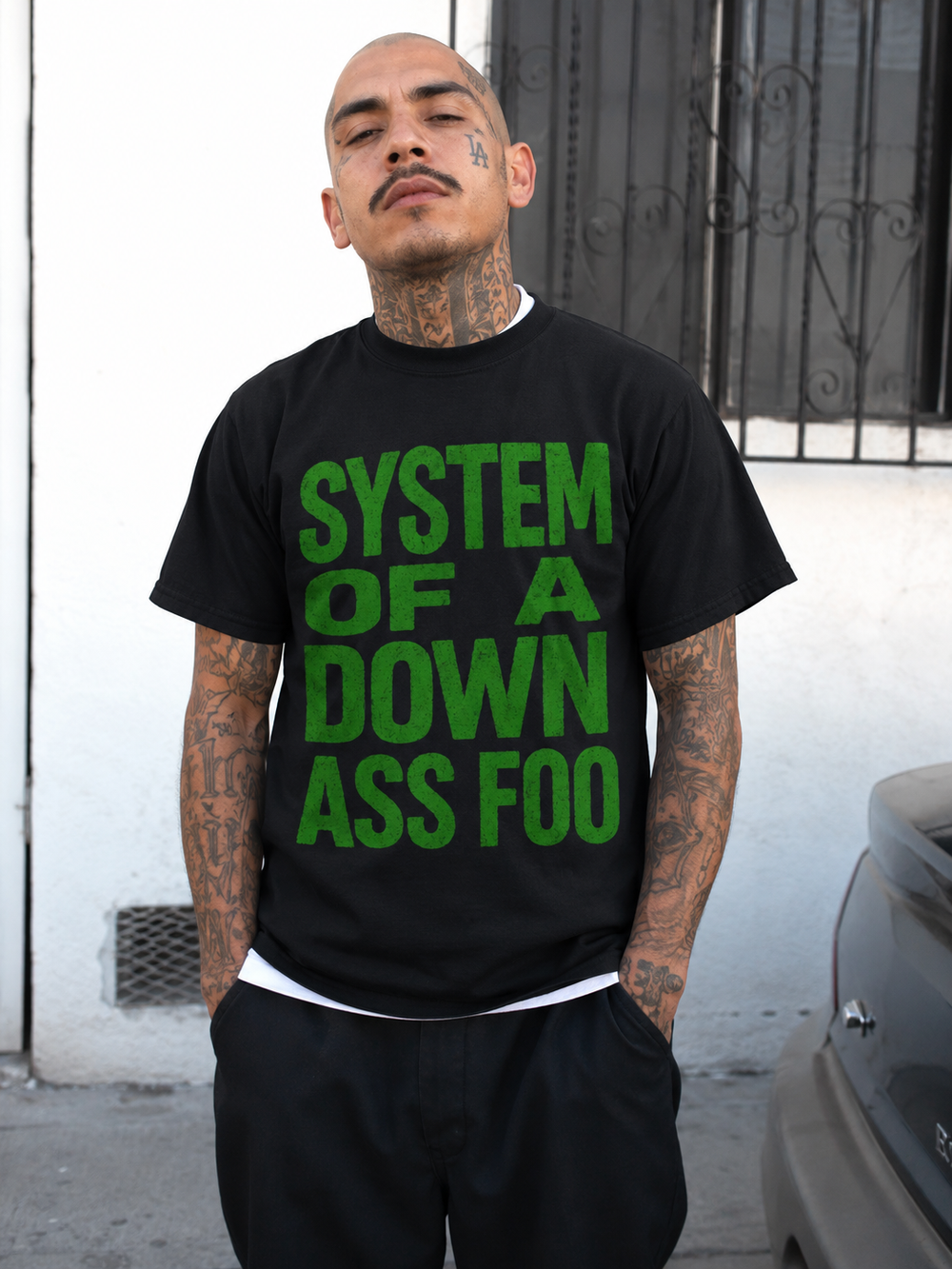 SYSTEM OF A DOWN ASS FOO (GREEN) | UNISEX HEAVY T-SHIRT